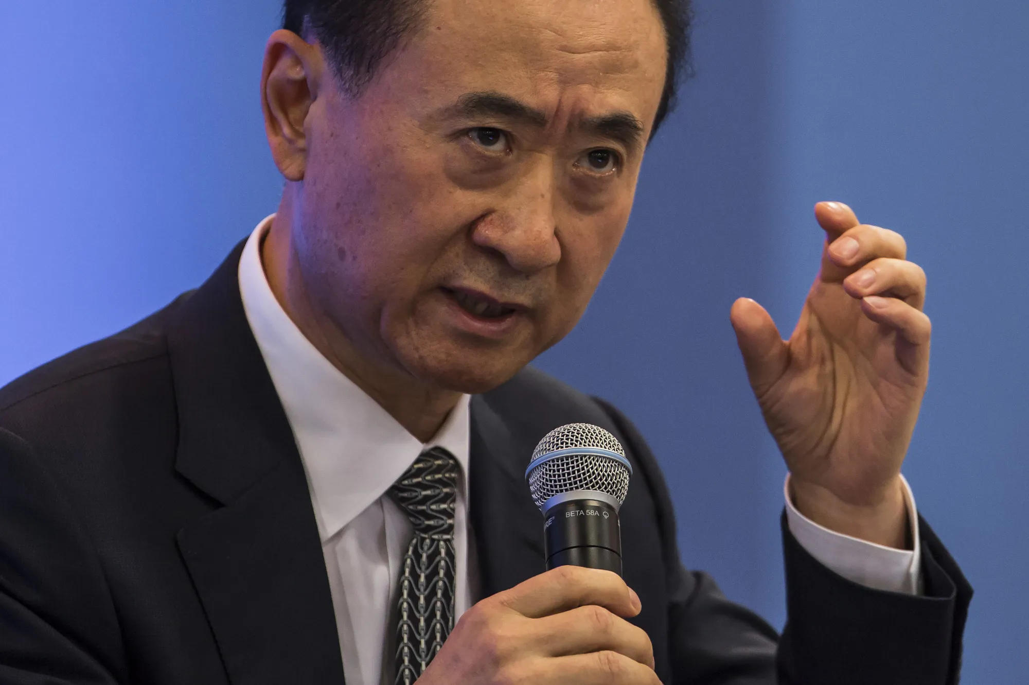 Dalian Wanda Group Co. Chairman Wang Jianlin speaks during the Hong Kong Asian Financial Forum (AFF) in Hong Kong, on Monday, Jan. 18, 2016. Photographer: Justin Chin/Bloomberg
