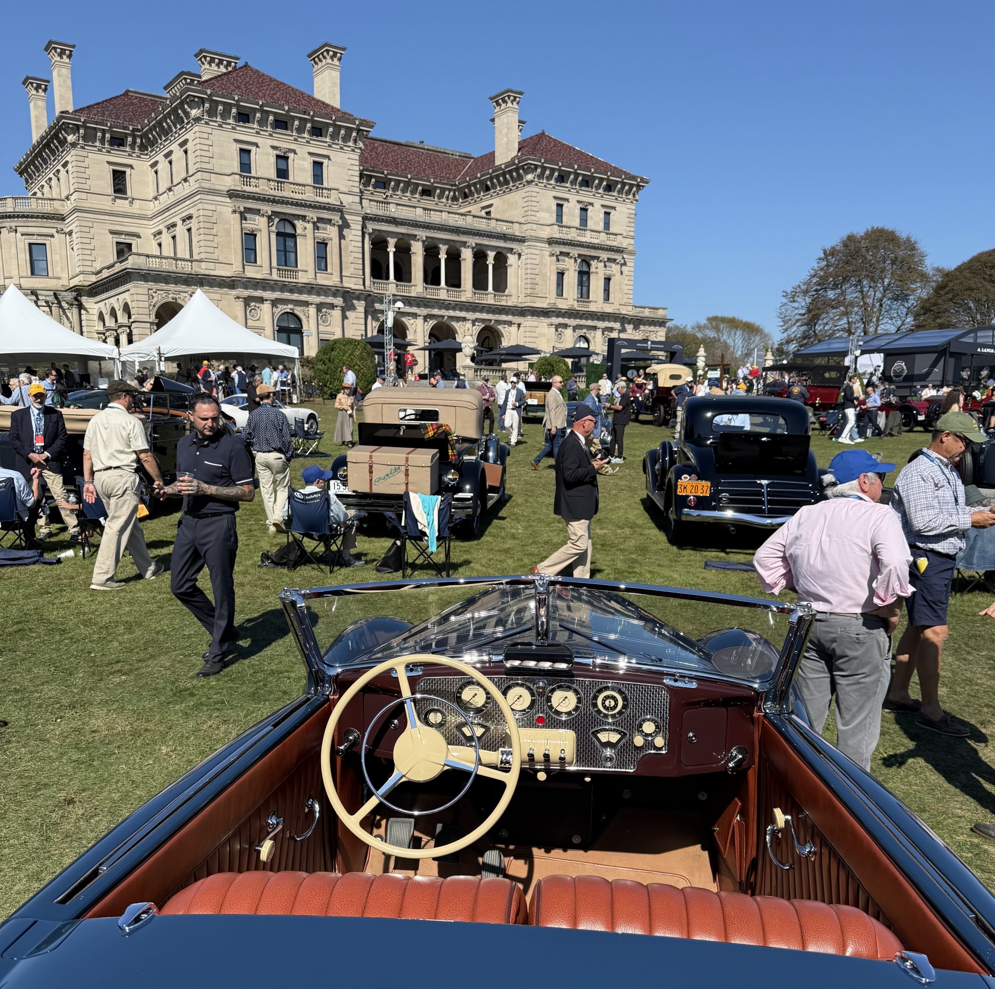 The lawn at the Audrain Concours d’Elegance is filled with classic cars from the past hundreds years and more Photographer: Chris Rovzar&#x2F;Bloomberg