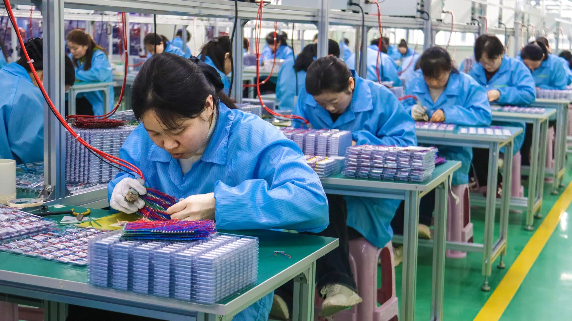 Workers Busy With Electronic Product Orders In Nanyang