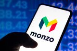 In this photo illustration the Monzo Bank logo seen