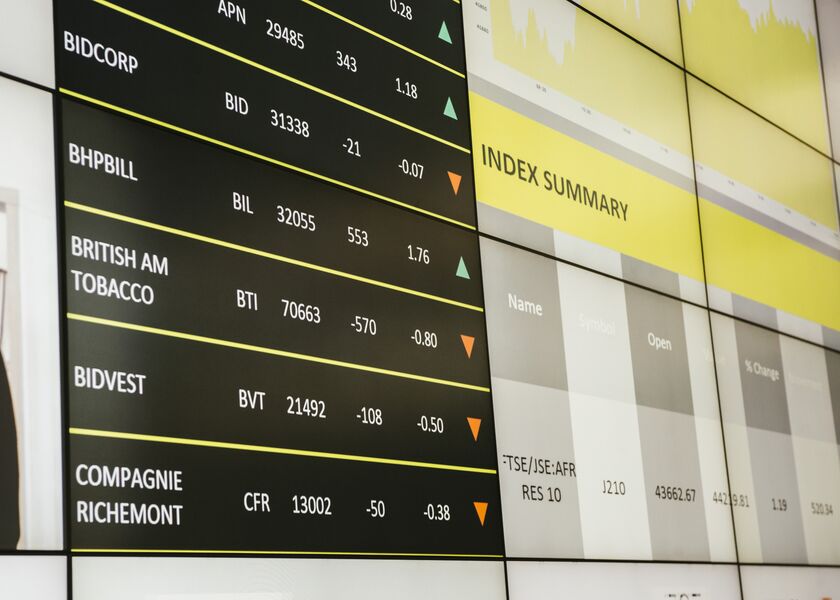 The Johannesburg Stock Exchange As Battered Rand Plunges