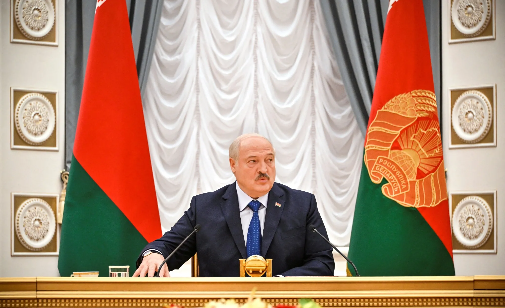 Belarus' President Alexander Lukashenko at Independence Palace&nbsp;in Minsk.
