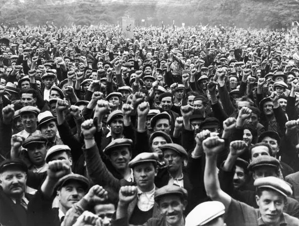 Workers are rising up. (Photo by Keystone/Hulton Archive/Getty Images)