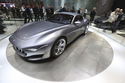 Maserati Alfieri concept automobile at the 2014 Geneva Motor Show.