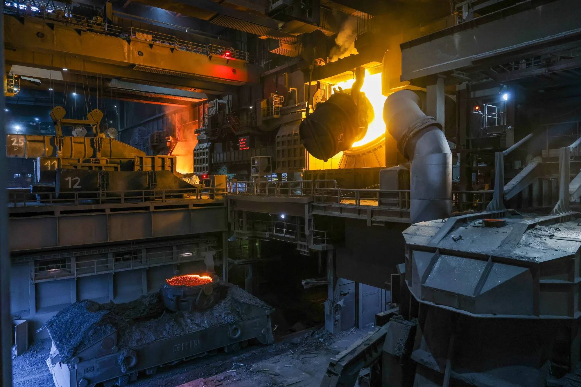 Raw steel processing at a&nbsp;Thyssenkrupp&nbsp;AG plant in Duisburg, Germany.