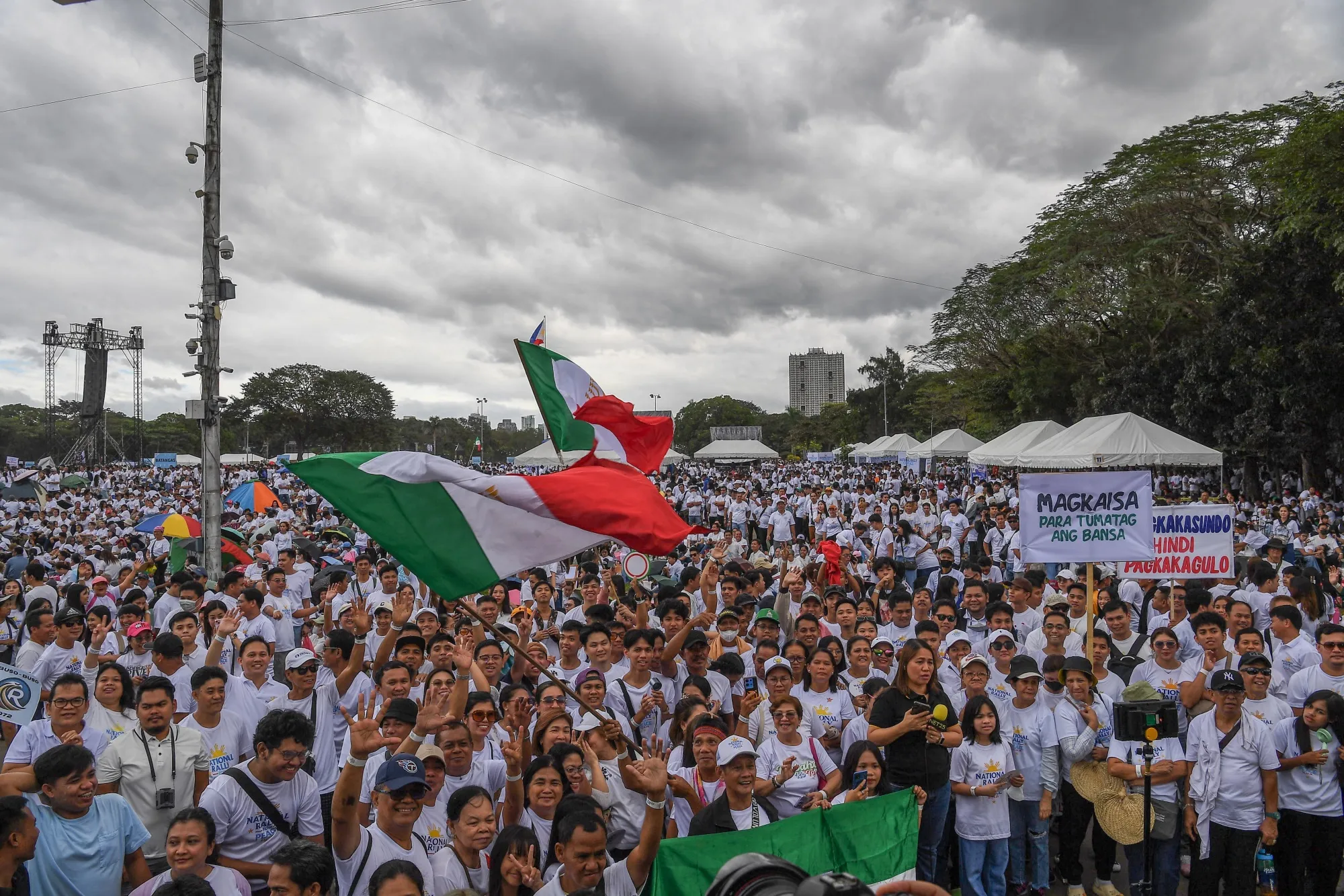 A rally organized by Iglesia ni Cristo in support of Philippine Vice President Sara Duterte in Manila on Jan. 13.