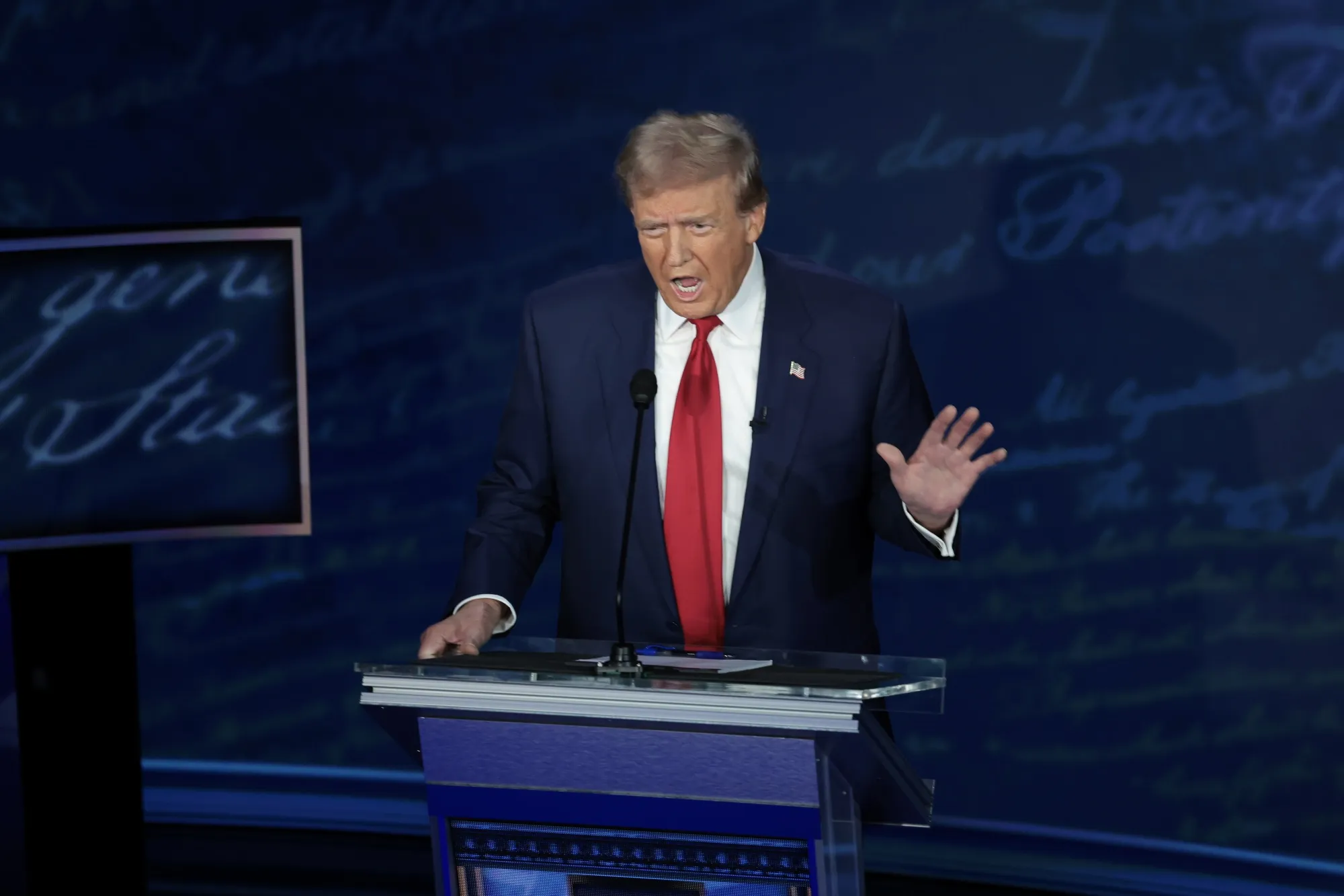 Donald Trump at the&nbsp;presidential debate in Philadelphia on Sept. 10.&nbsp;
