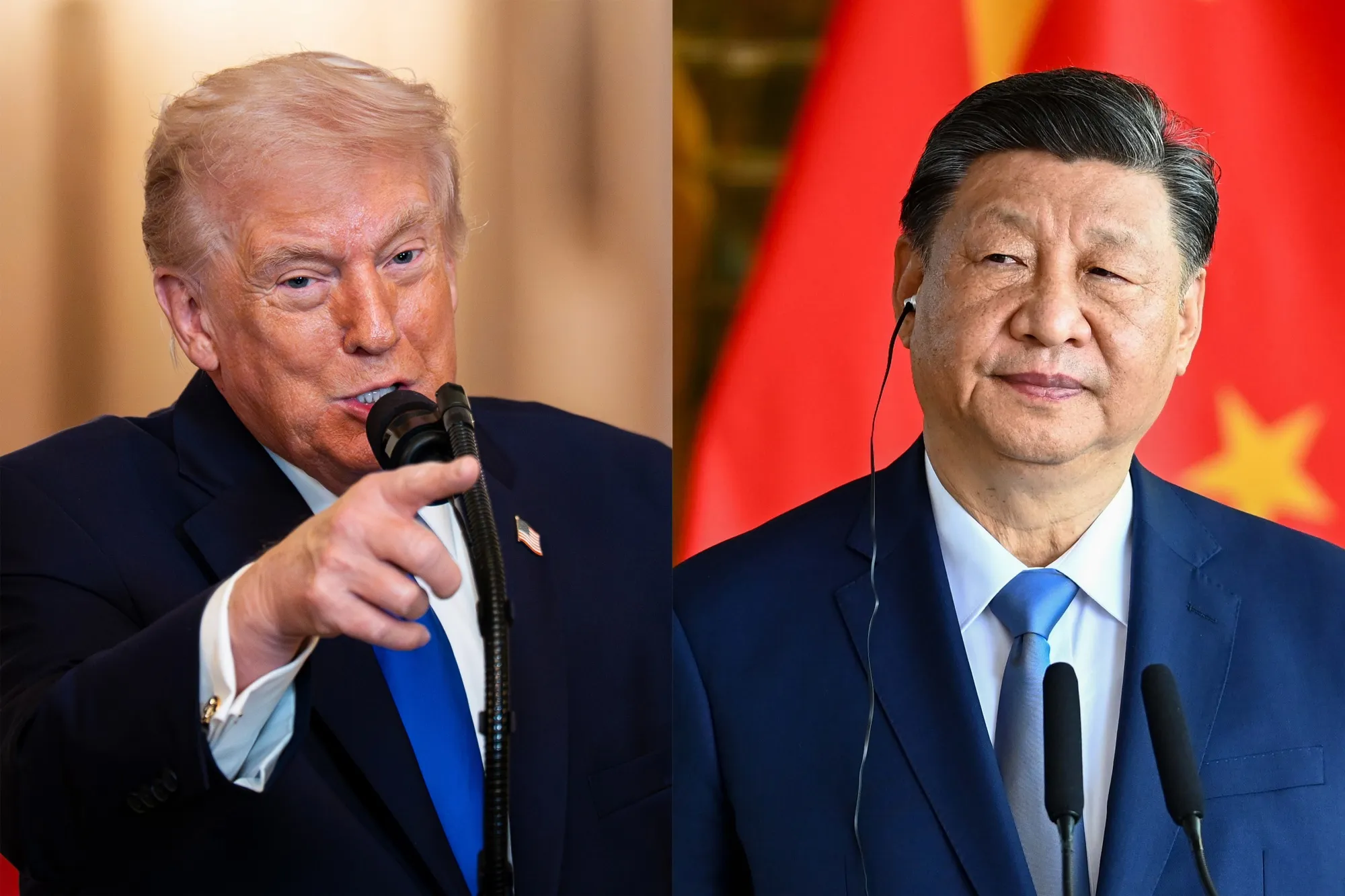 トランプ米大統領（左）と中国の習近平国家主席