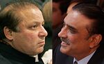 Opposition leaders: former Pakistani Prime Minister Nawaz Sharif (left) and Pakistan People's Party leader Asif Ali Zardari. 