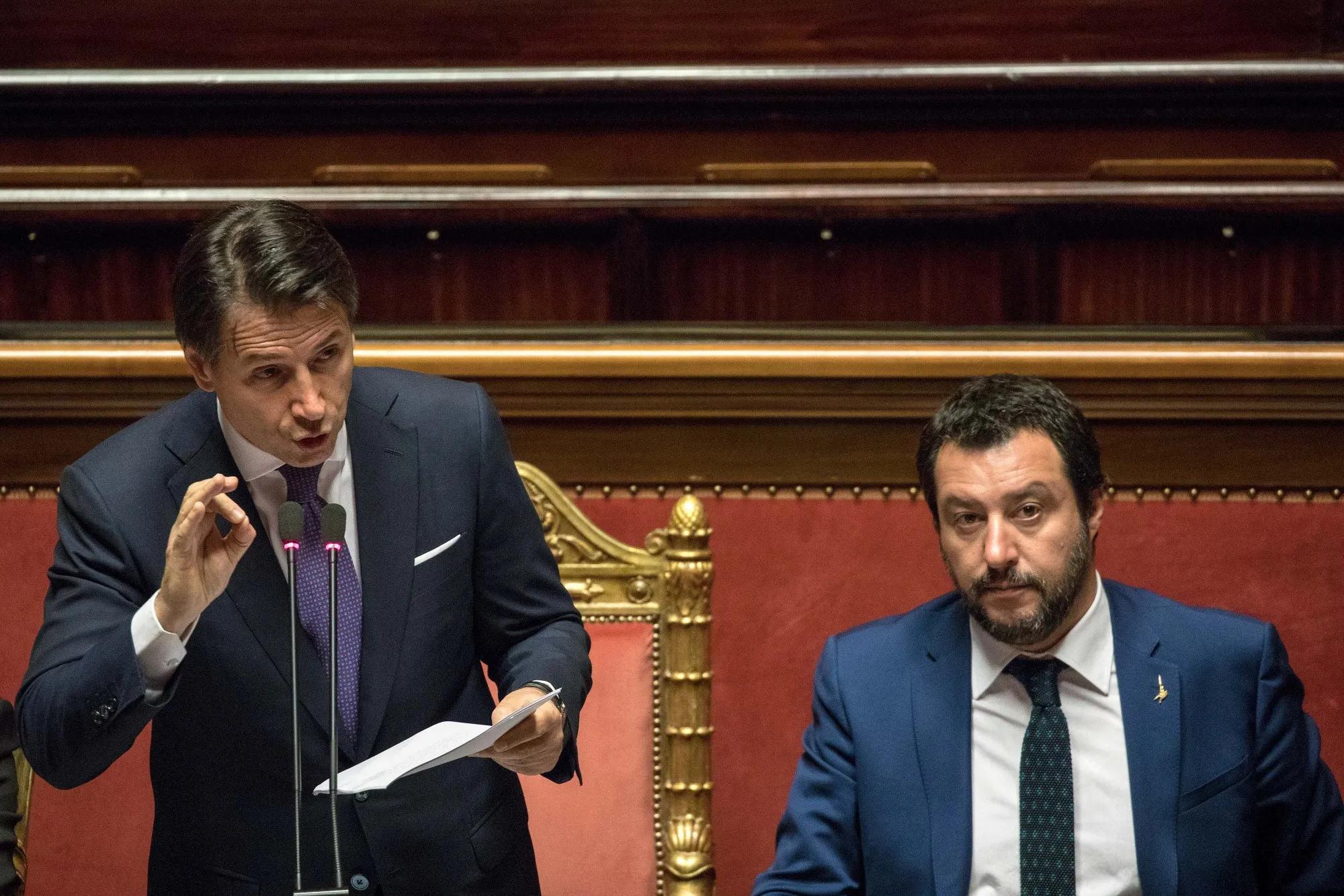 Giuseppe Conte and Matteo Salvini.