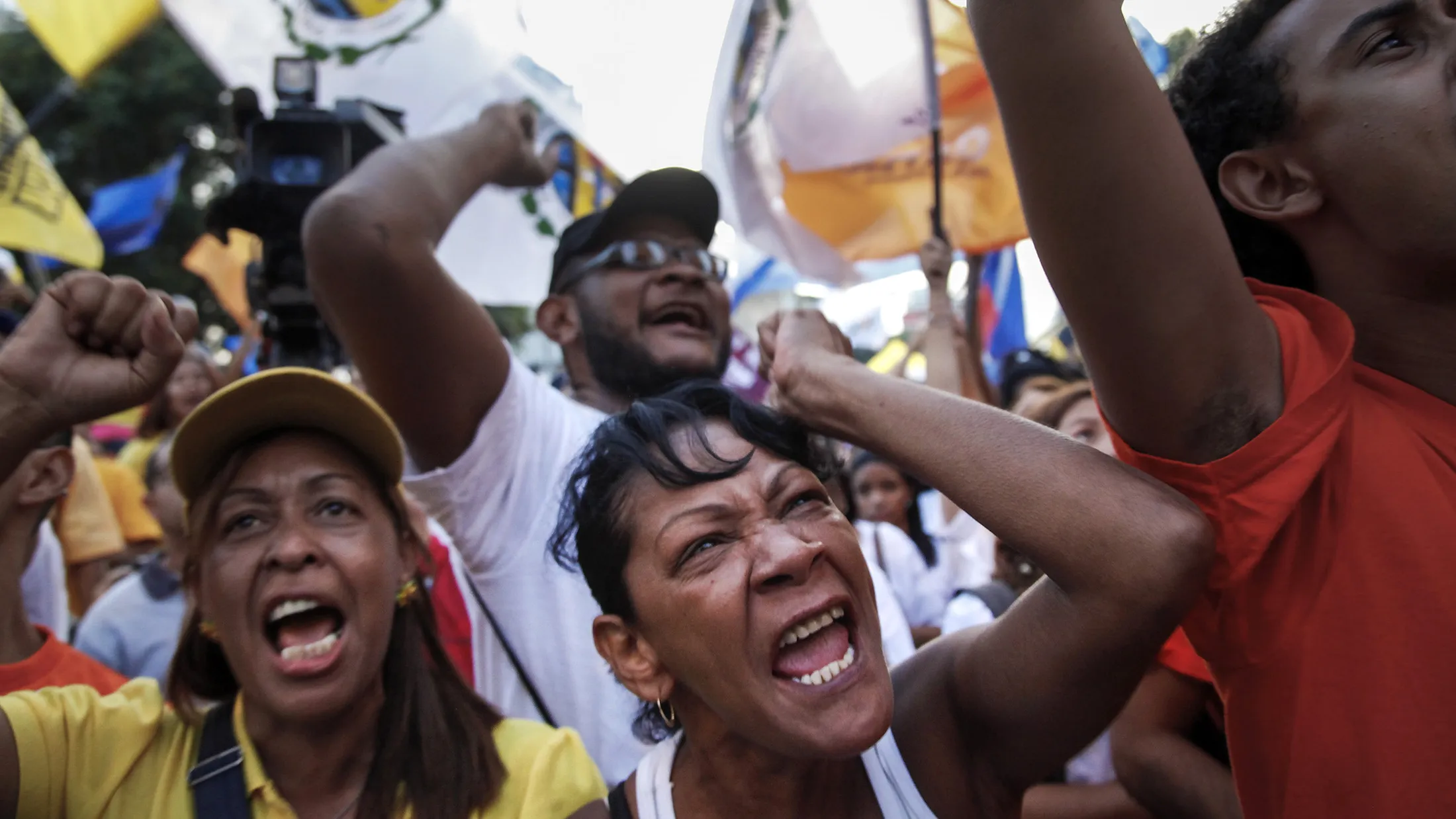 Venezuelan opposition supporters demonstrate during a rally in Caracas on Nov. 13.
