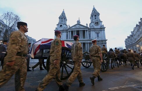 Troops Rehearse Thatcher Funeral Cortege in Pre-Dawn London