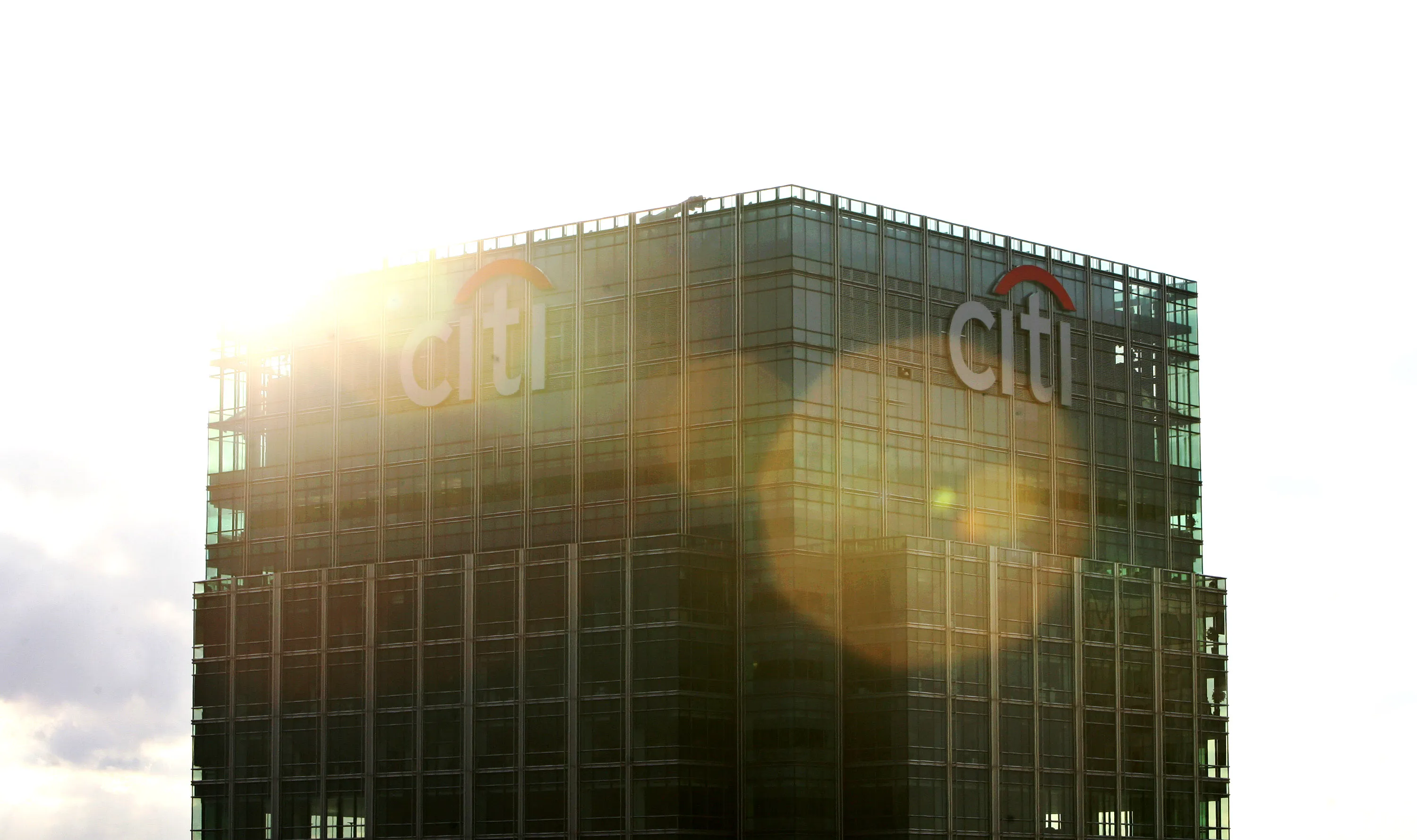 Citigroup offices in the financial district of Canary Wharf in London.
