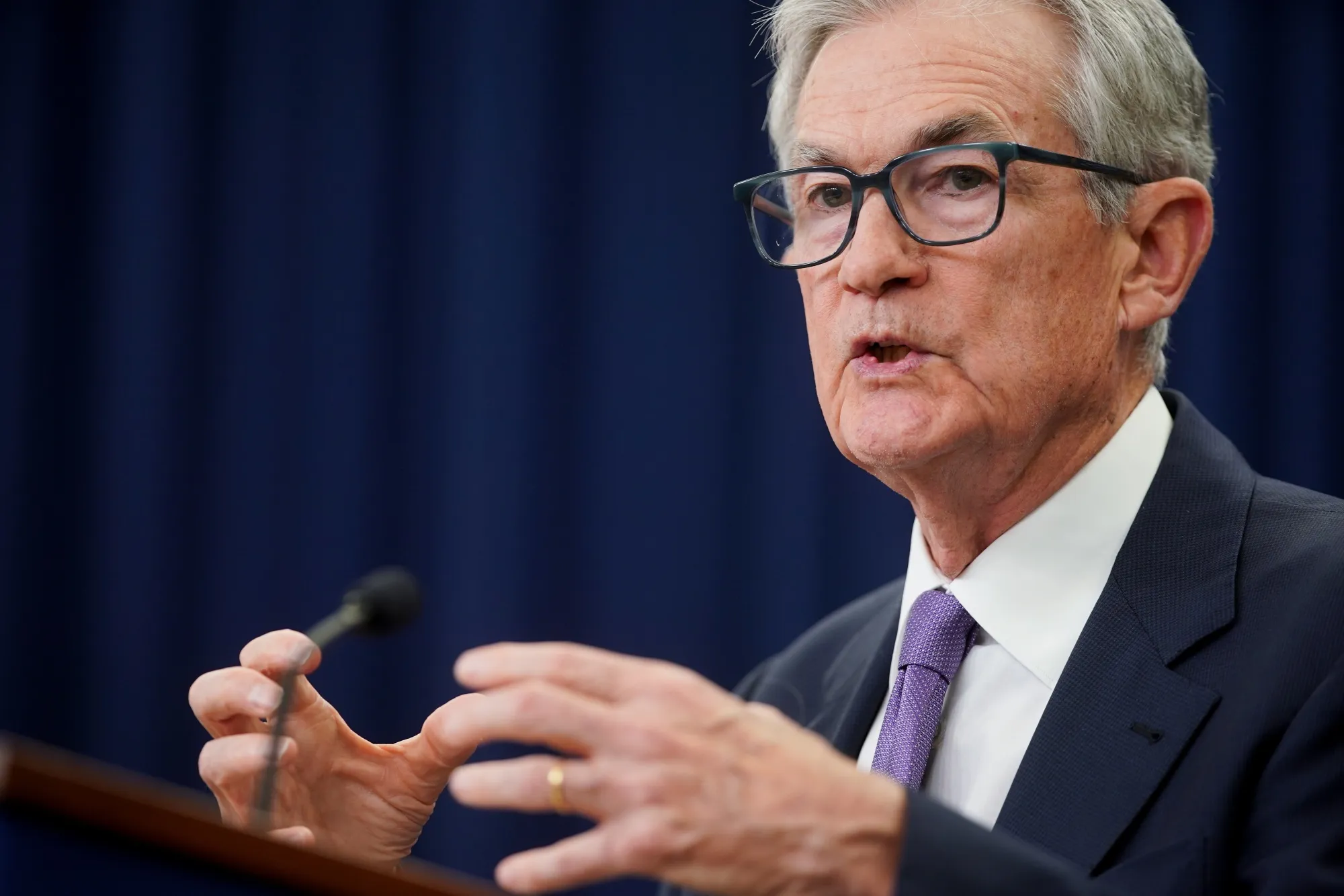 Jerome Powell, chairman of the US Federal Reserve, during a news conference following a Federal Open Market Committee (FOMC) meeting in Washington, DC, US, on Wednesday, Oct. 29, 2025. 