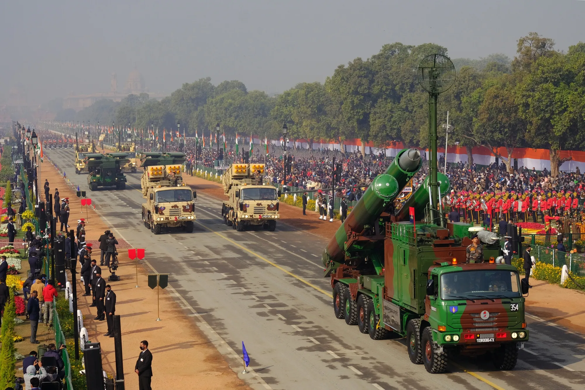 Indian Army missile systems during A Republic Day parade in New Delhi.