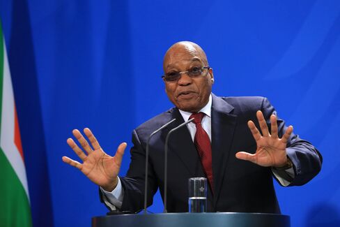 Germany's Chancellor Angela Merkel Meets South Africa's President Jacob Zuma