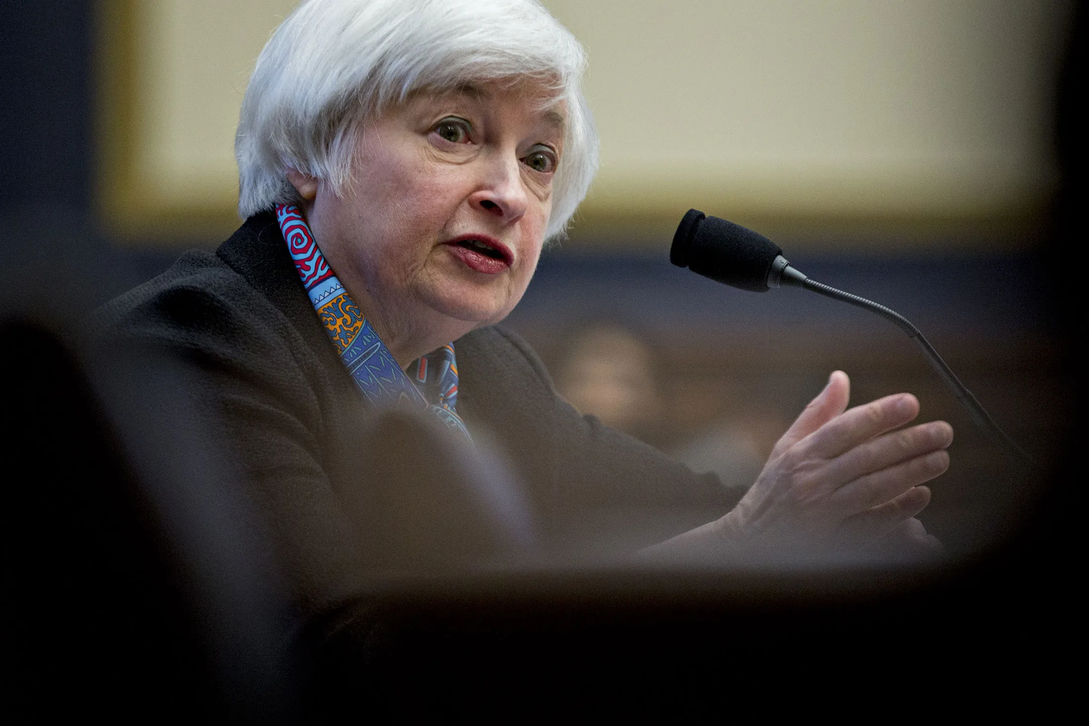 Janet Yellen, chair of the U.S. Federal Reserve, speaks during a House Financial Services Committee hearing in Washington, D.C., U.S., on Wednesday, June 22, 2016.
