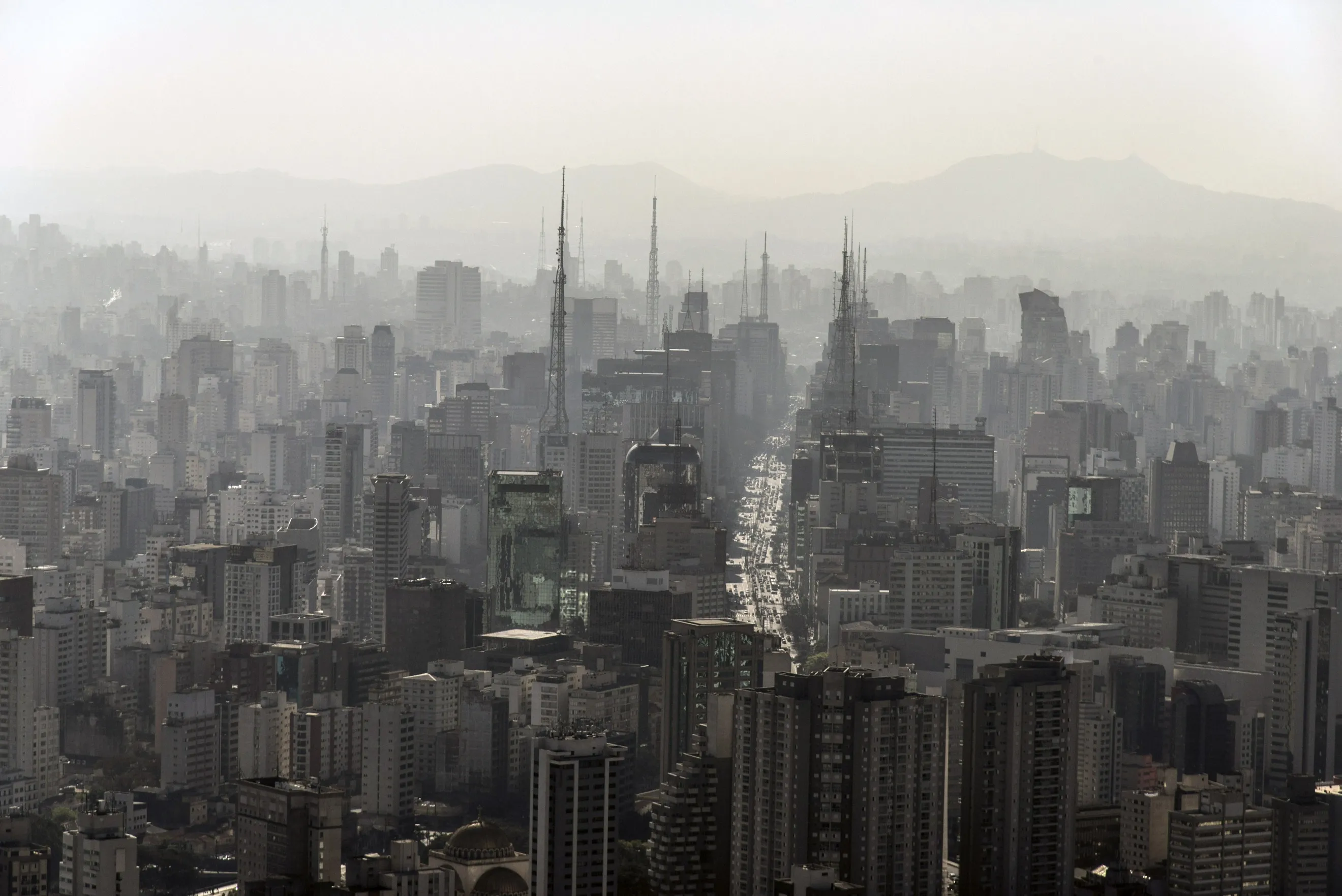 Traffic moves along Paulista Avenue&nbsp;in Sao Paulo.