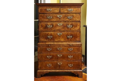 A George II Chest on Chest at Philip Colleck in New York, priced at $68,000. Twenty years ago it would have cost around $88,000.