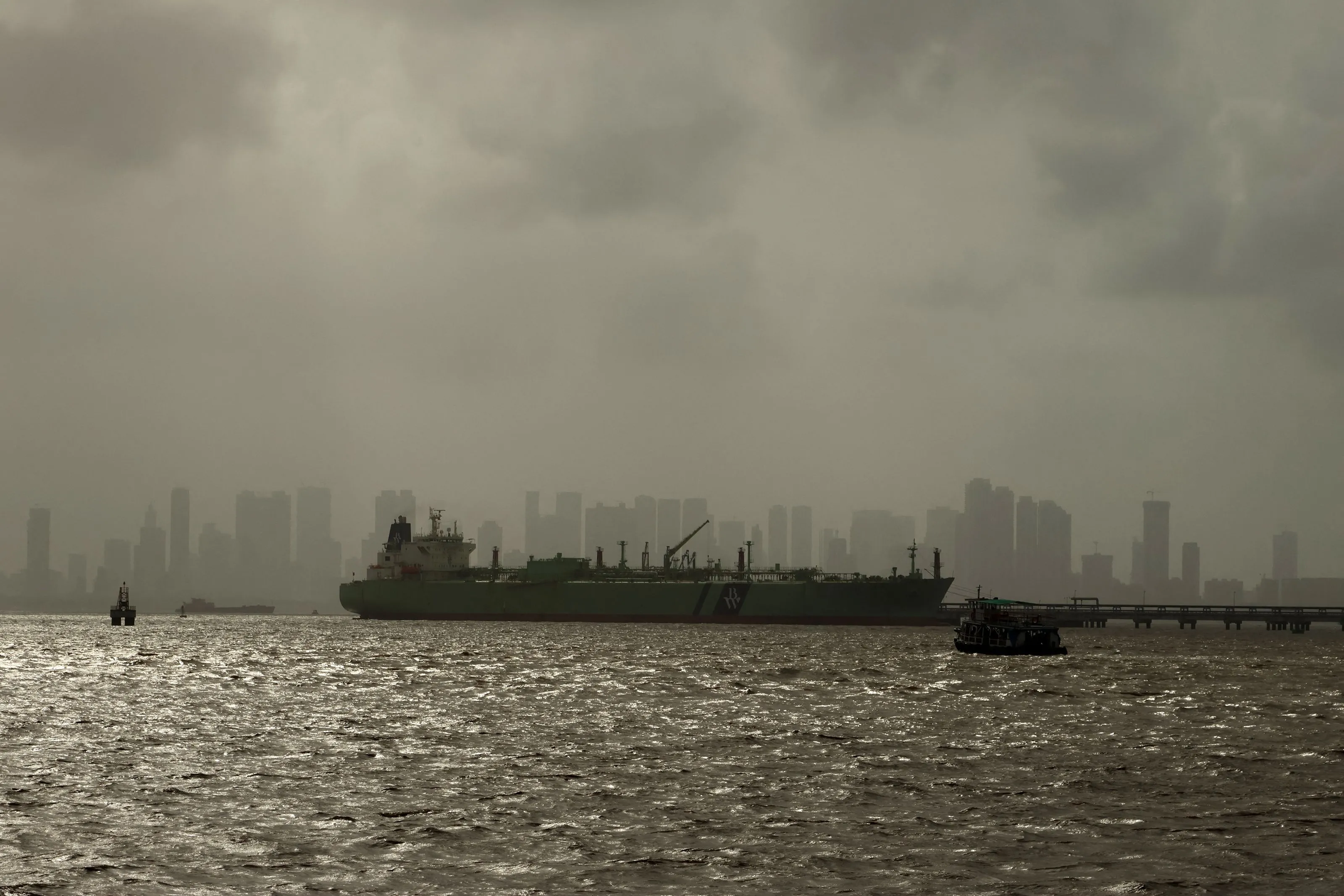 A tanker sails in the Arabian Sea.