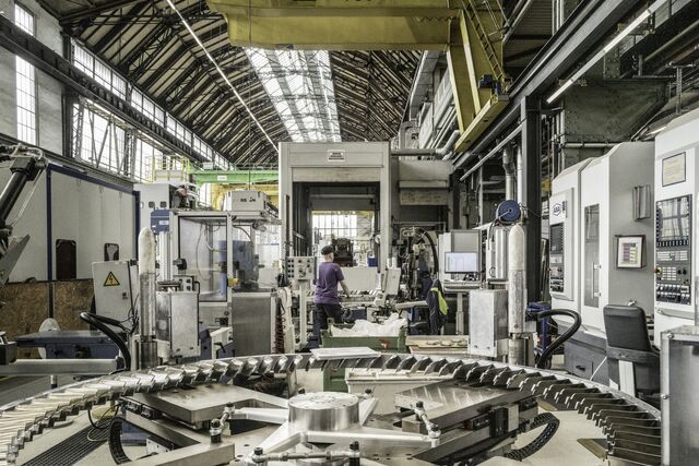 The vanes of a gas turbine at the Siemens Energy plant. New entrants have to spend huge amount building up the technological capability to design, manufacture and service turbines that are built to last for decades.r.
