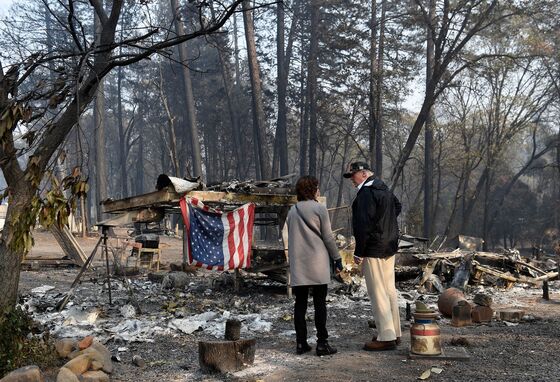 Trump Visits Community Badly Damaged by California Wildfires 