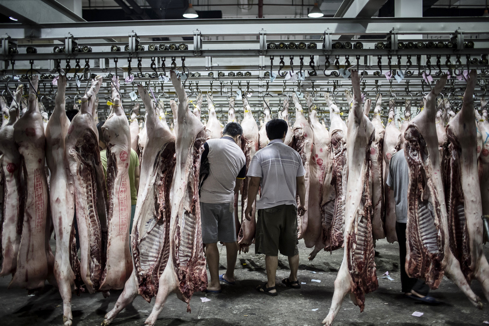 Inside A Meat Wholesale Market As China Floods Hurt Pig Output