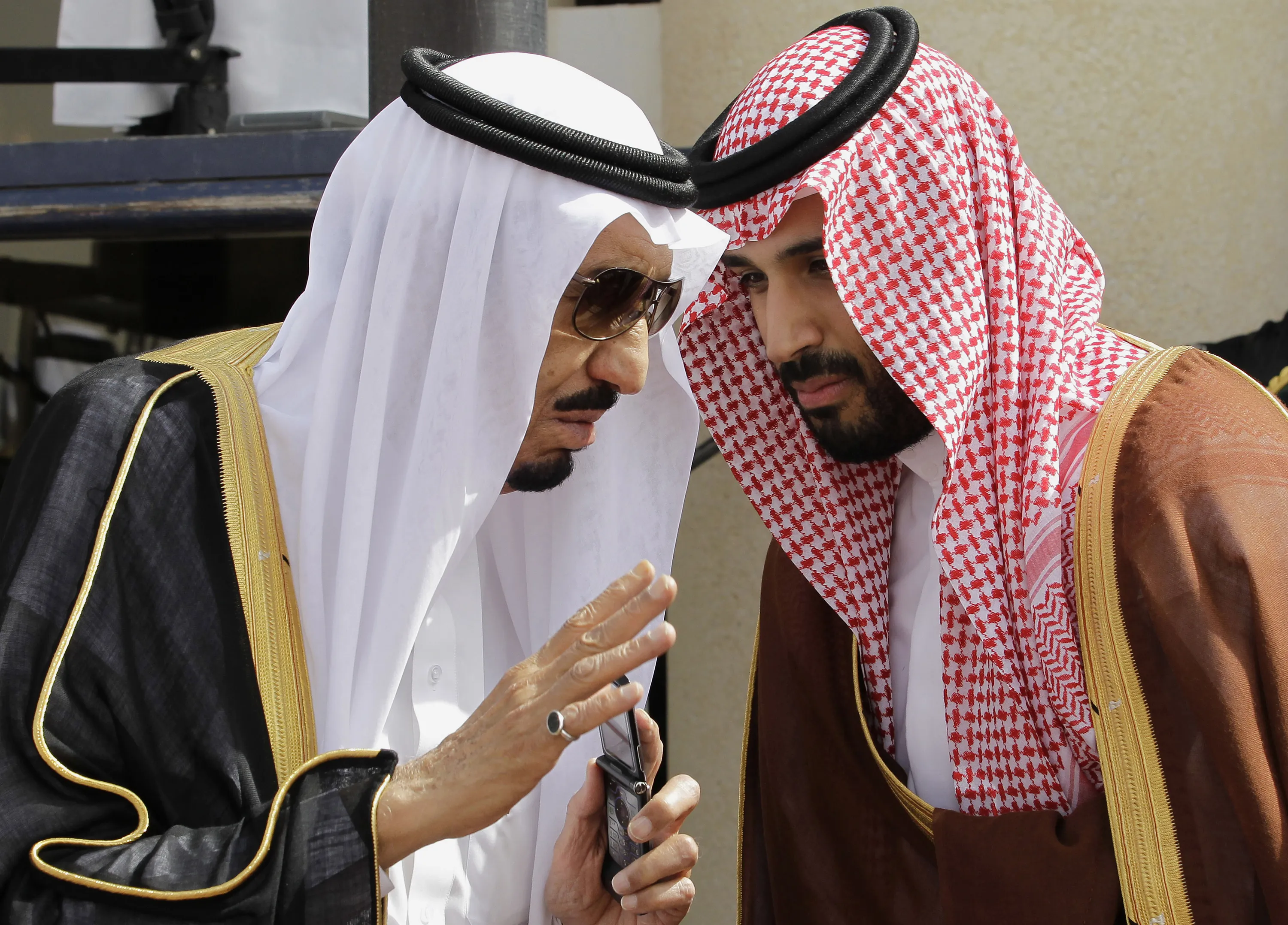 Saudi King Salman, left, and his son Crown Prince&nbsp;Mohammed bin Salman.