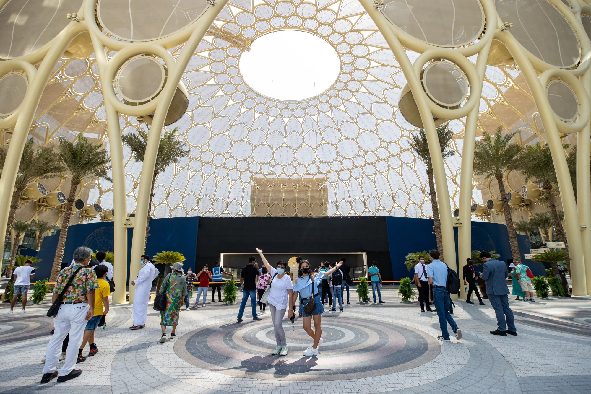 Visitors on the opening day of the Expo 2020 exhibition in Dubai, United Arab Emirates, on&nbsp;Oct. 1.