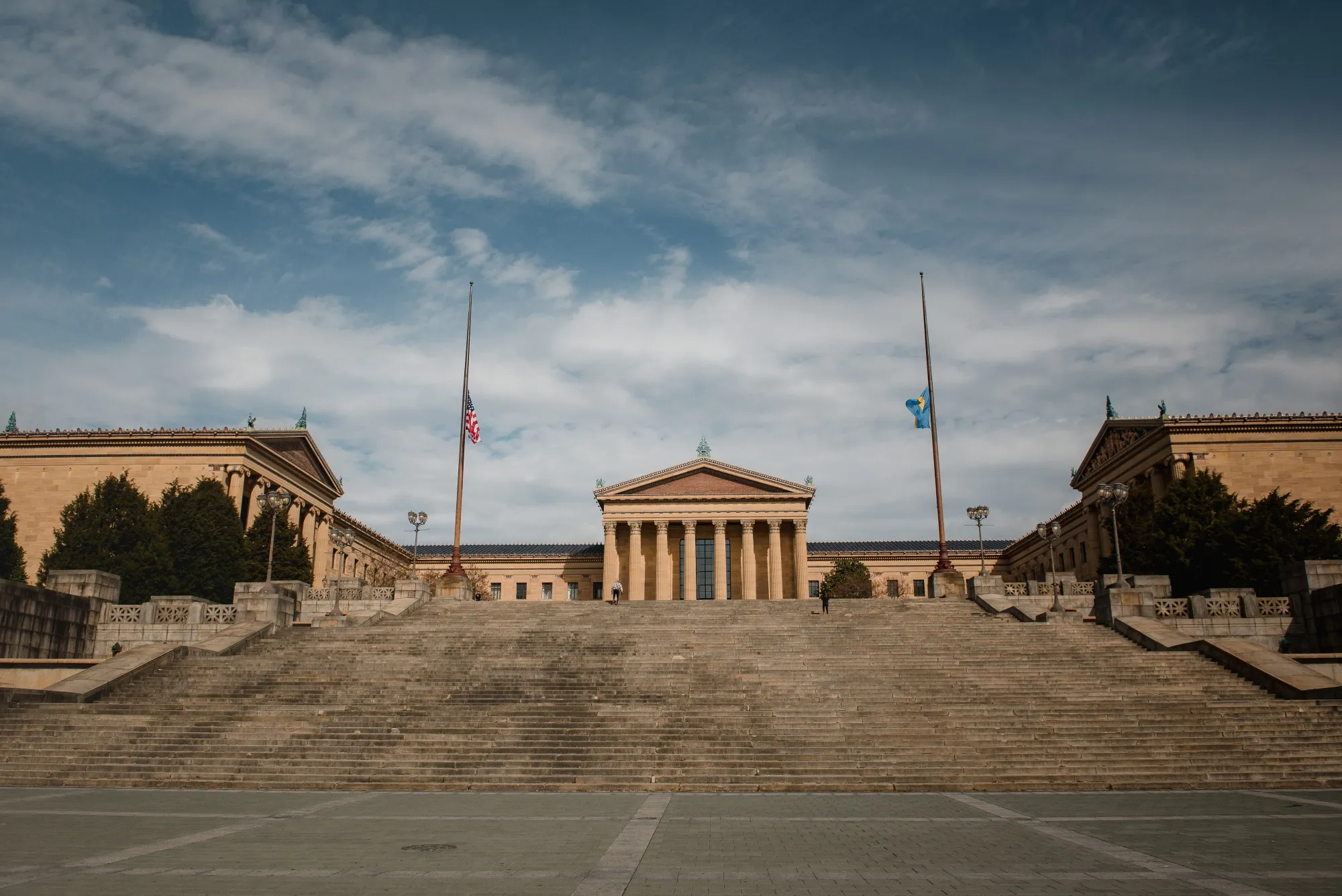 The Philadelphia Art Museum in April 2020. Cultural institutions experienced widespread closures during the early months of the pandemic, and job losses&nbsp;remain significant.&nbsp;