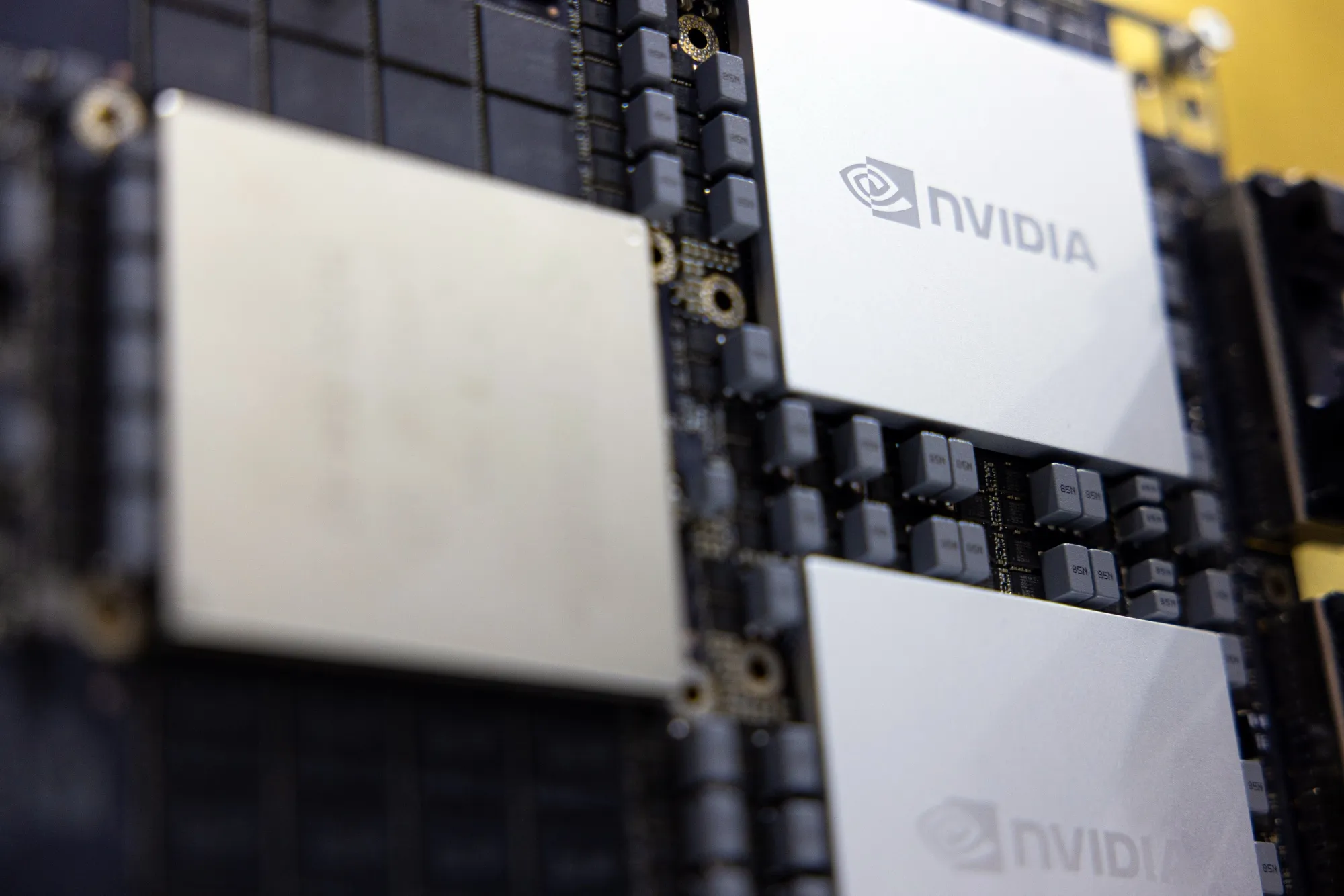 An Nvidia Corp. GB200 Grace Blackwell superchip.