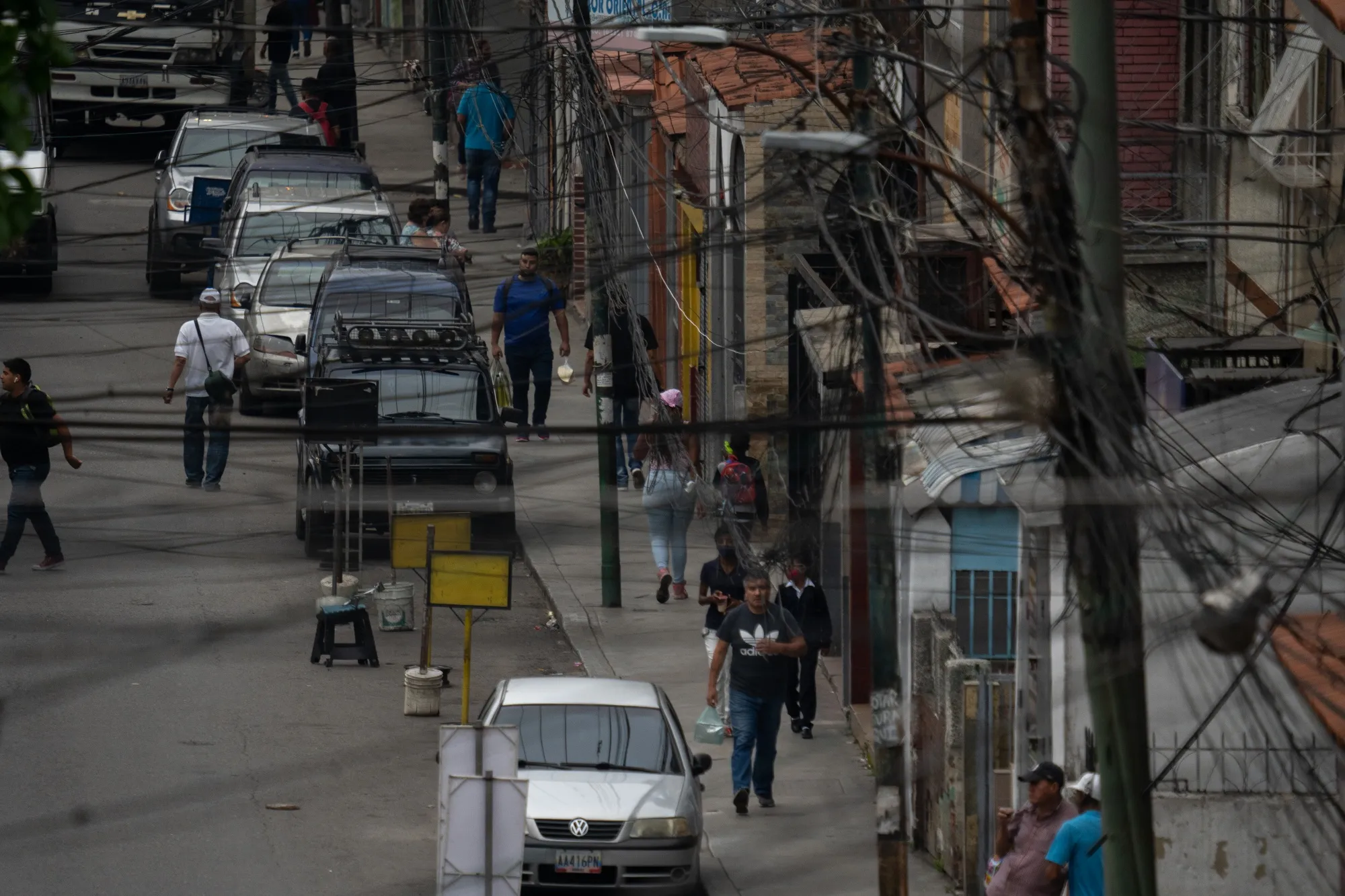 Power lines bring subsidized electricity to homes and businesses in the Catia neighborhood of Caracas.