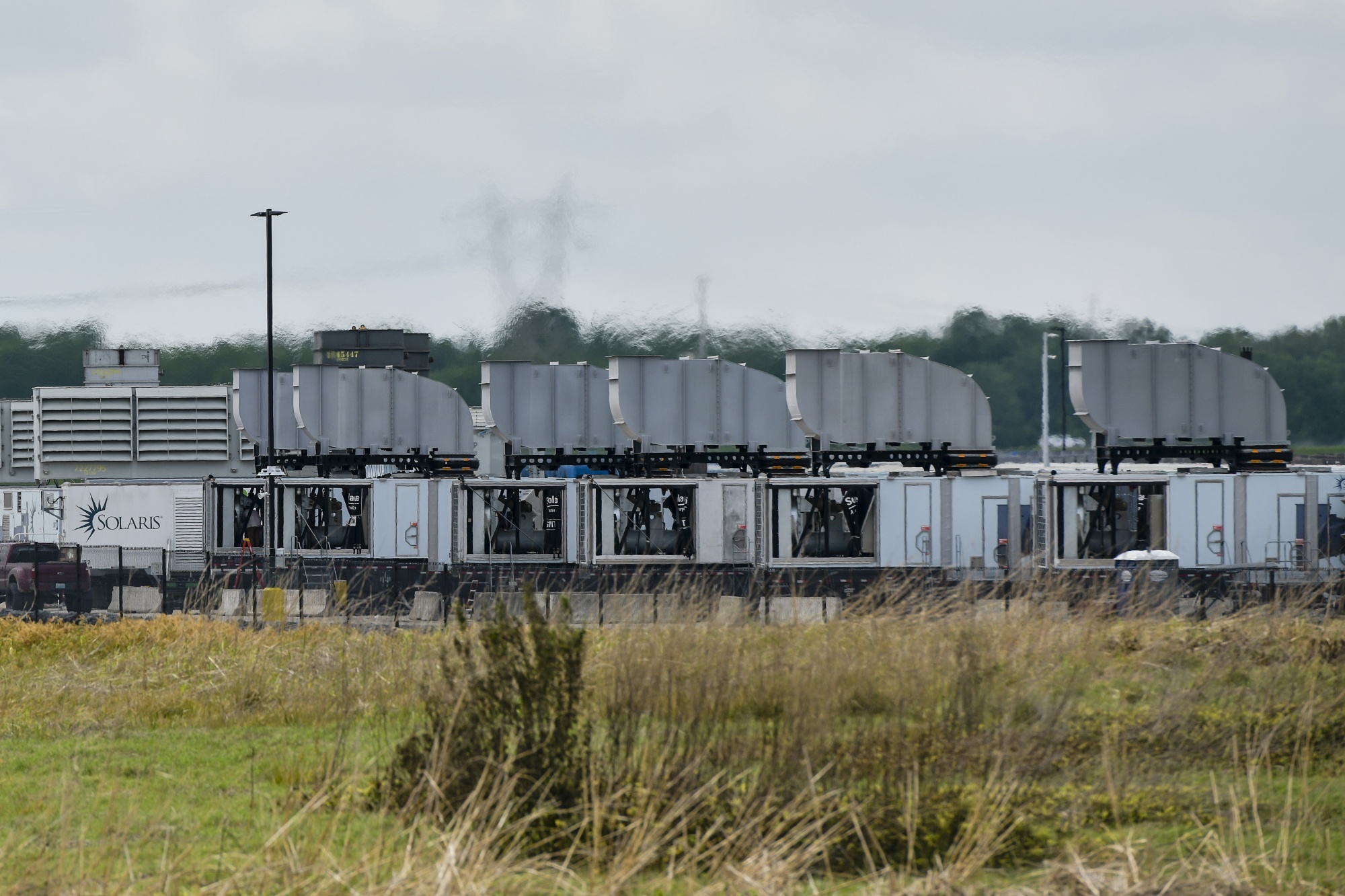 Gas turbines at an xAI data center in Memphis. Photographer: Brandon Dill/The Washington Post/Getty Images