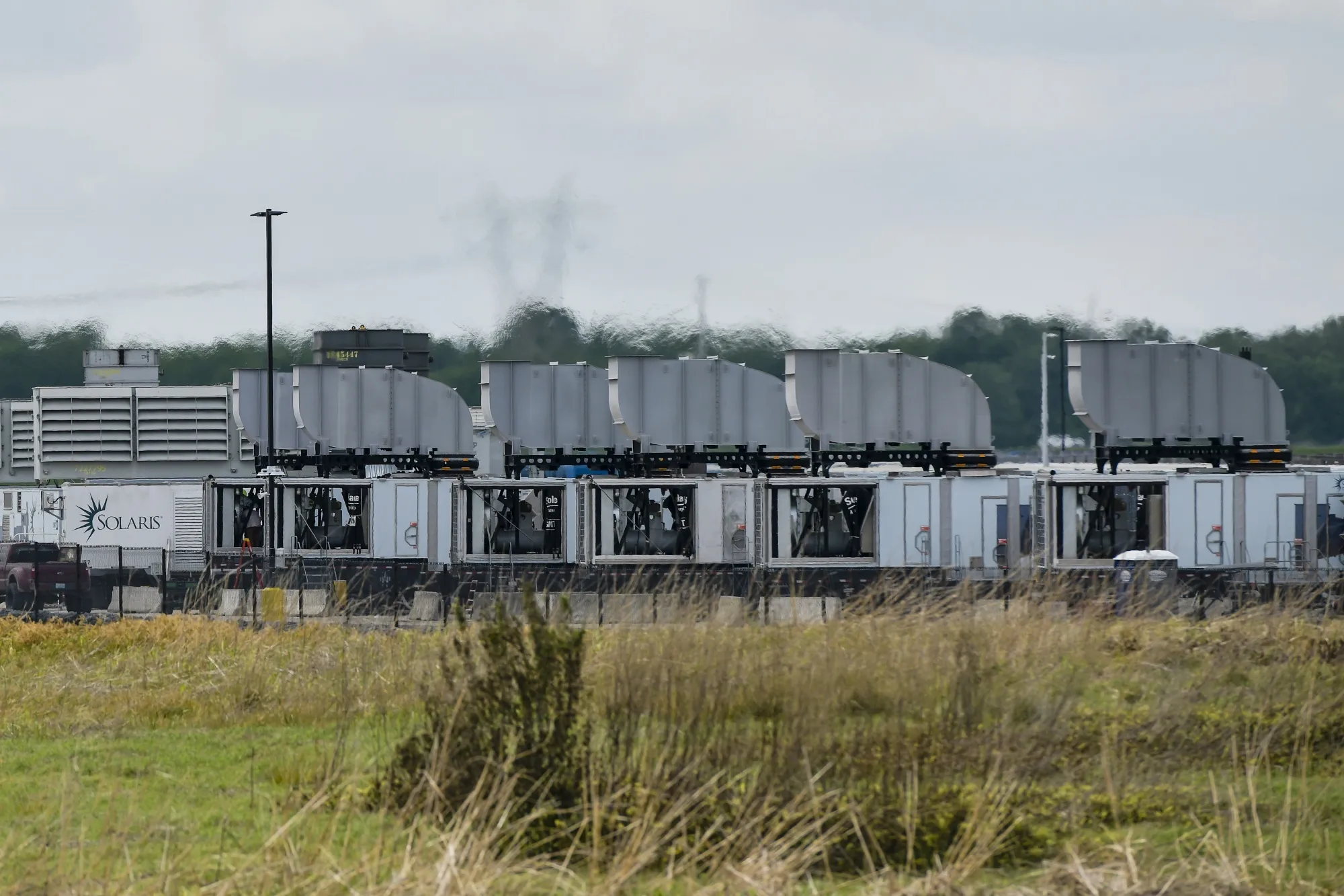 Gas turbines at an xAI data center in Memphis.
