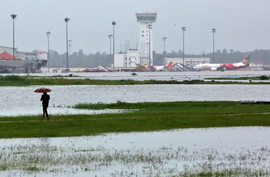 Cochin International Airport in Kerala on August 15, 2018. Closed for two weeks after floods killed hundreds and ravaged much of Kerala, the airport reopened Wednesday.