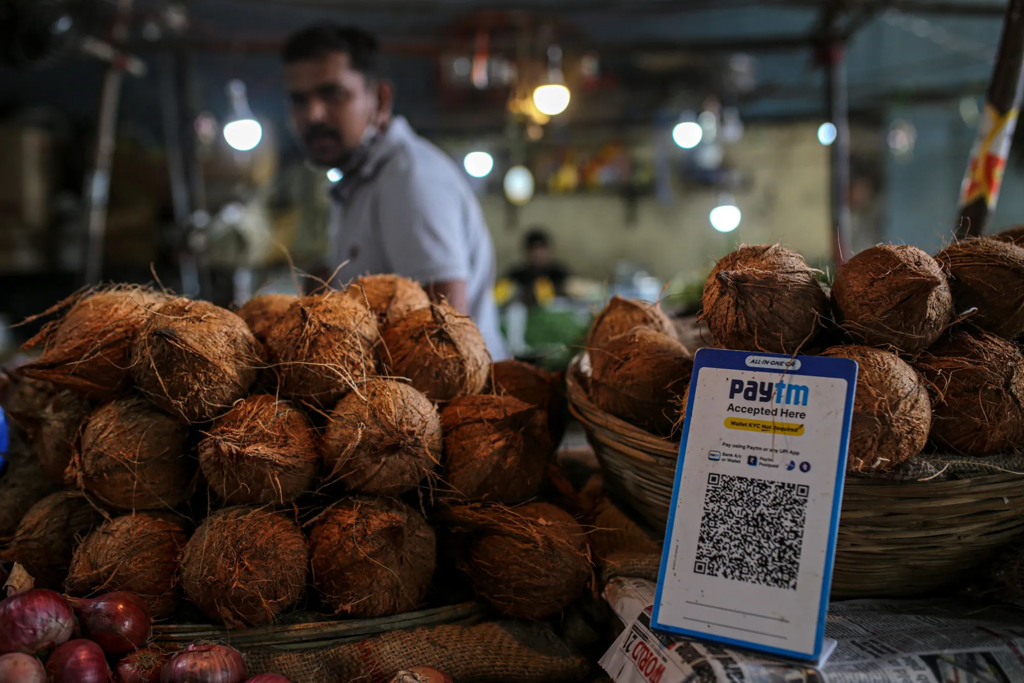 A Paytm digital payment system in Mumbai.