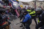 Demonstrators and U.S. Capitol police clash on Jan. 6.