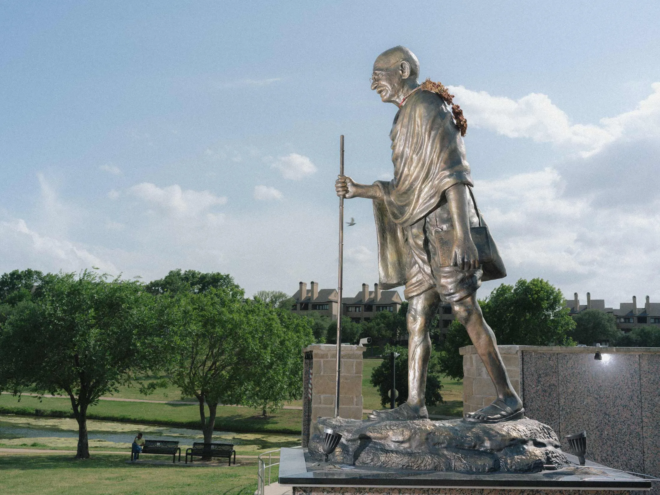 A Gandhi memorial in Irving, Texas.