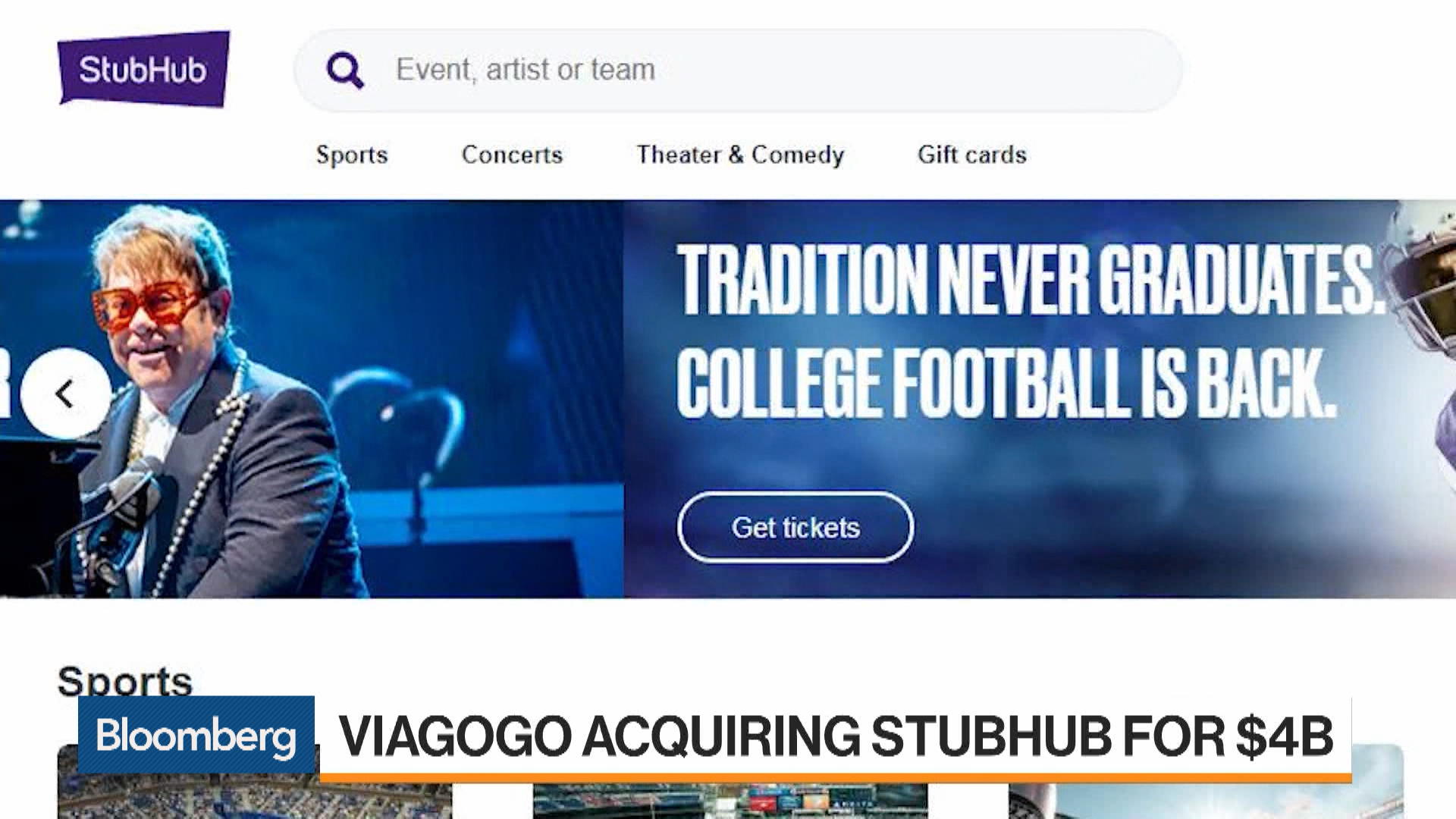 to sell StubHub to Viagogo for about $4 billion