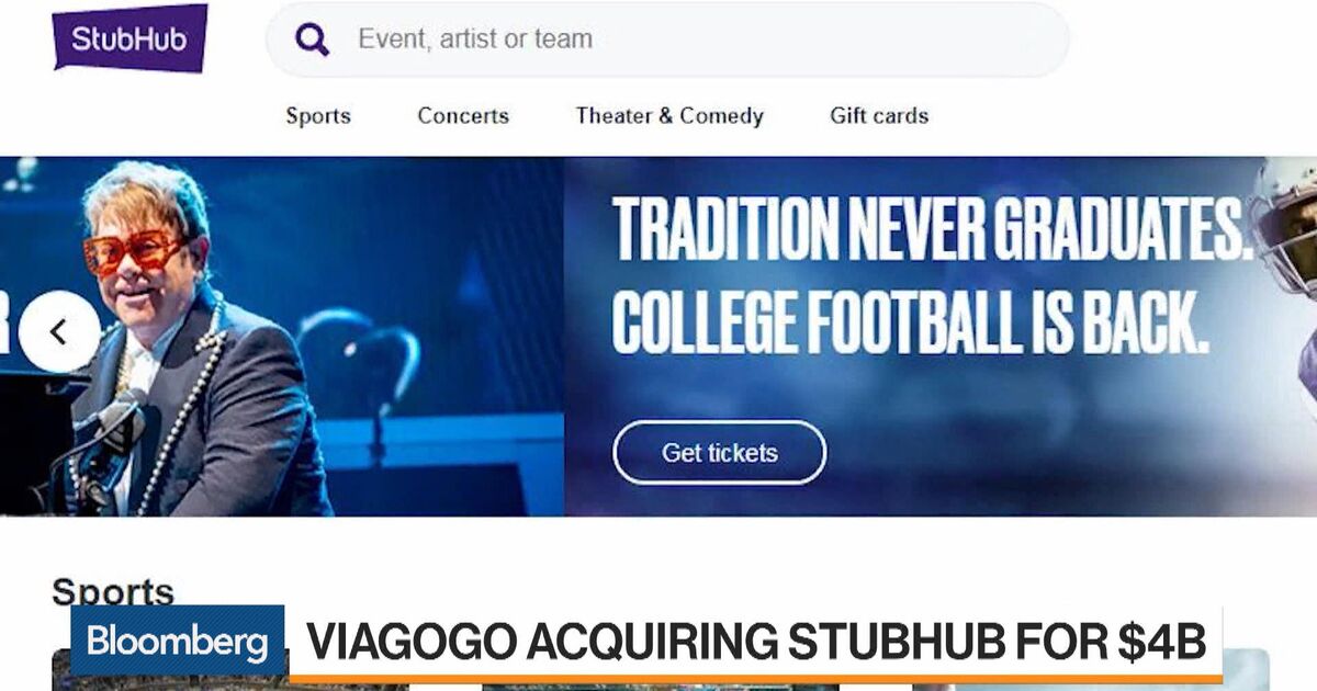 to sell StubHub to Viagogo for about $4 billion