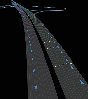 The map acts as an extended sensor, seeing around corners.