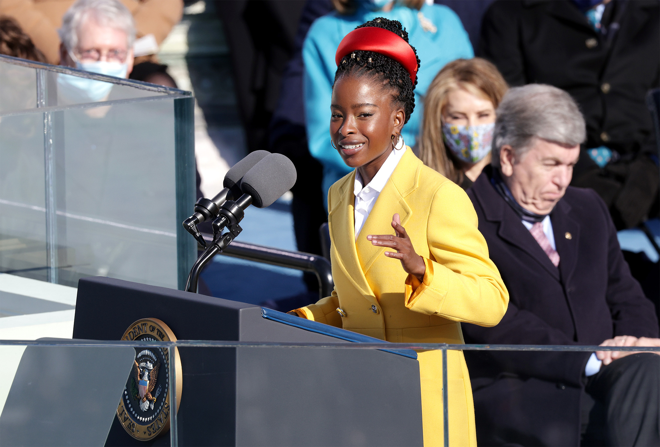 National Youth Poet Laureate Amanda Gorman speaks at the inauguration of President Joe Biden on Jan. 20.