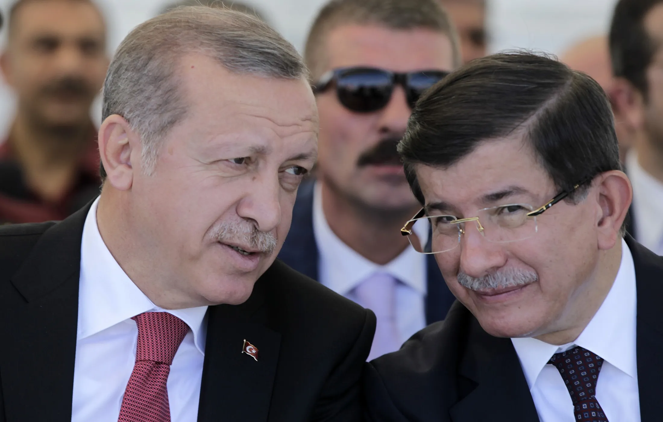 Recep Tayyip Erdogan, left, and Ahmet Davutoglu.
