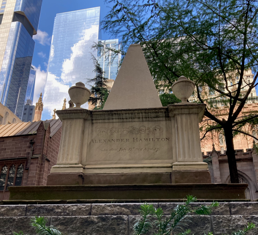 Hamilton’s grave at Trinity Church in Manhattan.