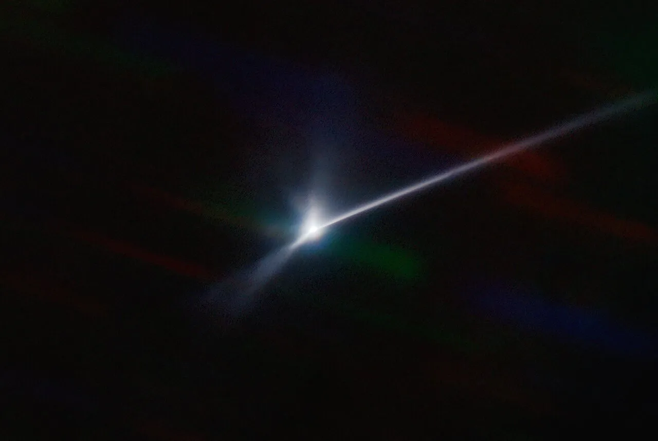 Dust and debris blasted from the surface of the asteroid Dimorphos by NASA’s DART spacecraft.&nbsp;