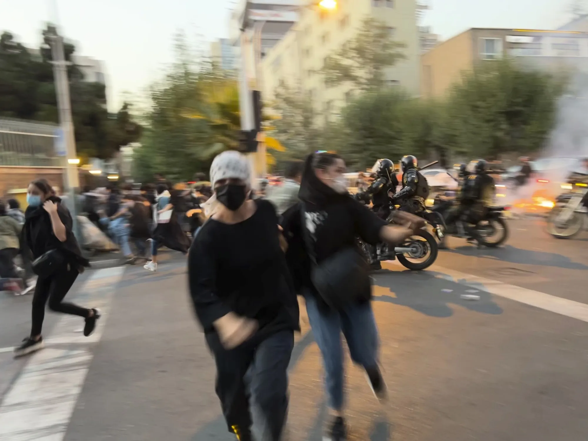 Protests in downtown&nbsp;Tehran.