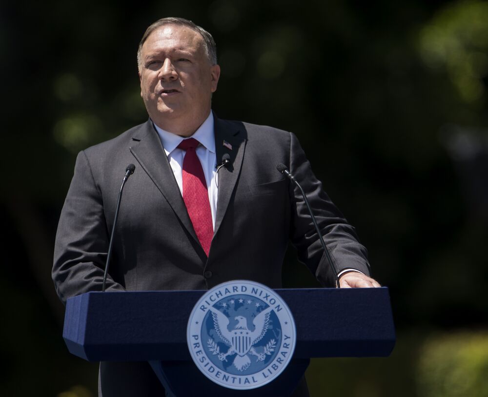 Secretary Of State Michael Pompeo Delivers Speech On China And The Future Of The 'Free World' 