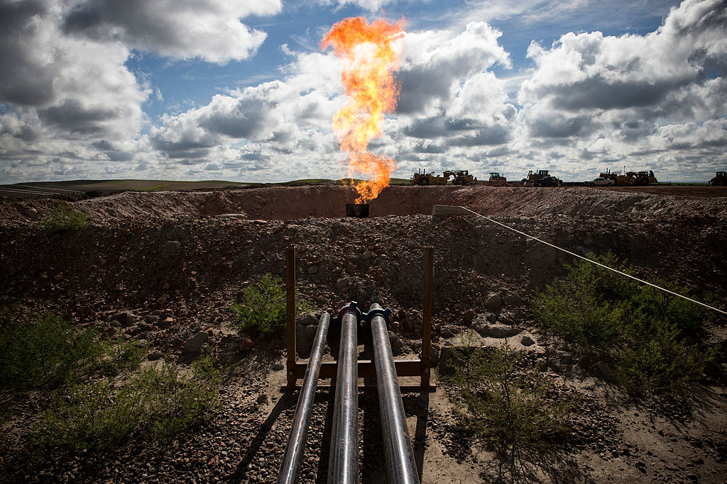 A natural-gas flare, an increasingly common sight.