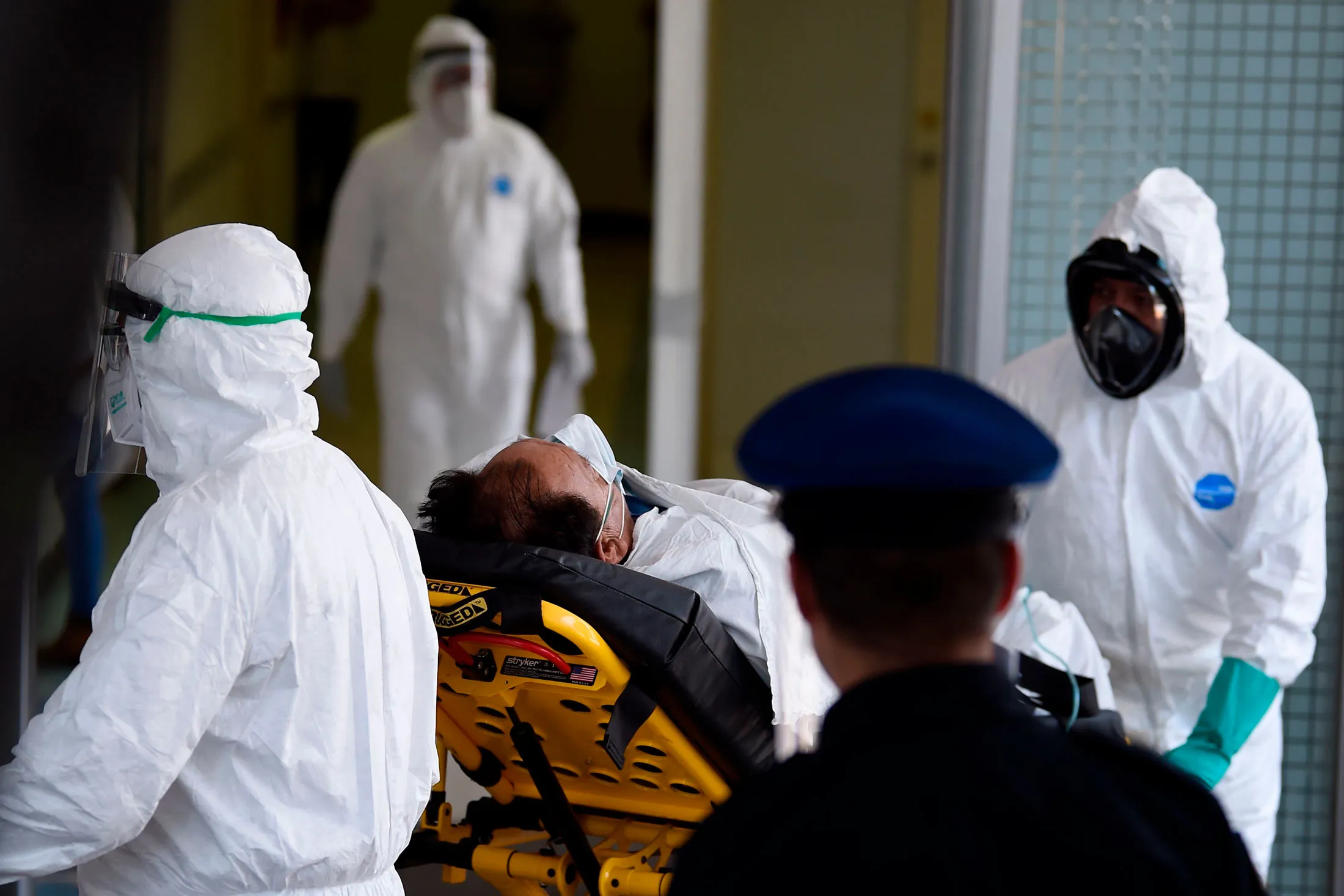A patient suspected of having Covid-19 is transferred to a hospital&nbsp;in Mexico City on April 23.
