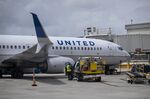 A passenger aircraft operated by United Airlines at Miami International Airport in Miami, Florida.